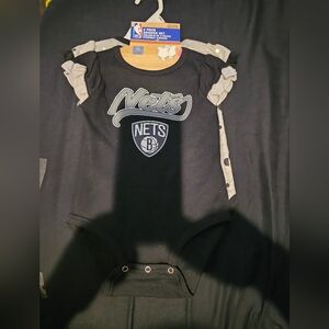 NBA Nets Black And Polka Dots Baby Bodysuit